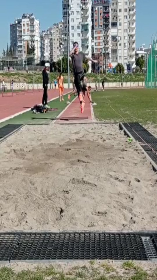 Long and high jump training at camp